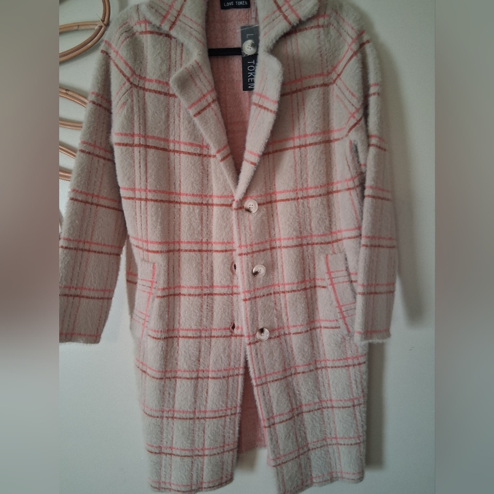 Love Token Beige Eve Button Down Coatigan Size XS - Picture 4 of 12